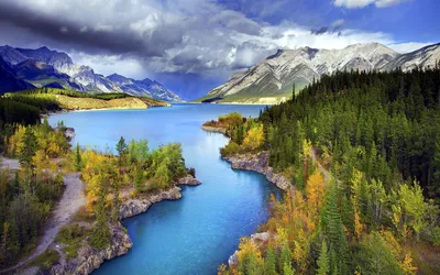 Breathtaking Landscape Mountains Dramatic Nature Wallpaper 4K 1920x1200 A, Breathtaking, Landscape, Featuring, Mountains, Under, Dramatic, Sky, Lush, Forests, Serene, River, Gray, White, Ultrawide, Full HD