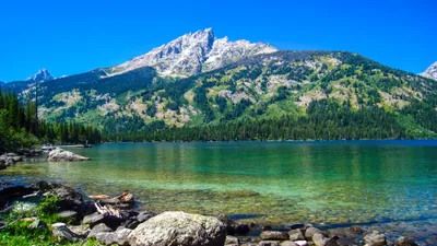 Bold Clear Wallpaper Nature Wallpaper 4K 3840x2160 4k, Ultra, Hd, Desktop, Wallpaper, Showcasing, A, Clear, Lake, Rocky, Shore, Surrounded, Pink, Yellow, Ultrawide