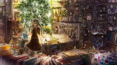 Anime Girl Long Hair Nature Wallpaper 4K 1920x1080 Anime-style, Hd, Desktop, Wallpaper, Featuring, A, Girl, With, Long, Hair, Reading, Book, Gray, Ultrawide, Full HD