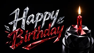 Faceted Crystal Happy Birthday Black/Dark Wallpaper 4K 3840x2160 4k, Ultra, Hd, Pc, Desktop, Wallpaper:, Faceted, Crystal, Happy, Birthday, Lettering, Silver, Black, Brown, Blue, Ultrawide