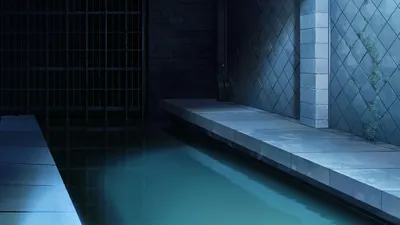 Anime Dimly Lit Narrow Abstract Wallpaper 4K 2048x1152 Hd, Anime, Desktop, Wallpaper:, Featuring, A, Dimly, Lit, Narrow, Waterway, Tiled, Walls, Gray, Brown, Ultrawide, Full HD