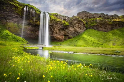 Vibrant Green Landscape Nature Wallpaper 4K 2048x1365 Hd, Desktop, Wallpaper, Of, A, Vibrant, Green, Landscape, Featuring, Cascading, Waterfall, Surrounded, Gray, White, Ultrawide, Full HD
