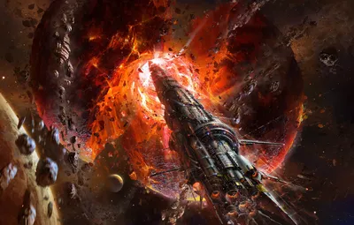 Sci Colossal Spaceship Piercing Space Wallpaper 4K 1920x1225 Hd, Pc, Desktop, Wallpaper, And, Background, Sci, Fi, Scene, Colossal, Spaceship, Piercing, Brown, Orange, Ultrawide, Full HD