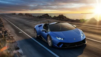 Blue Supercar Vehicle Coastal Cars Wallpaper 4K 3150x1772 Blue, Lamborghini, Huracan, Performante, Supercar, Vehicle, On, A, Coastal, Highway;, Sunset, Quad, Brown, Gray, Ultrawide, QHD