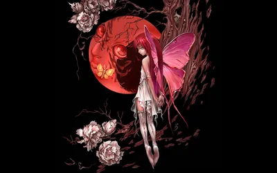 Whimsical Fairy Pink Wings Stands Fantasy Wallpaper 4K 1920x1200 A, Whimsical, Fairy, With, Pink, Wings, Stands, Beside, Vivid, Red, Moon, Surrounded, Brown, Ultrawide, Full HD