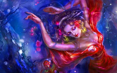 Fantasy Graceful Woman Flowing Fantasy Wallpaper 4K 1920x1200 Hd, Fantasy, Pc, Desktop, Wallpaper, Featuring, A, Graceful, Woman, Flowing, Red, Dress, Brown, Ultrawide, Full HD