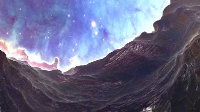 Serene Dark Wallpaper Space Wallpaper 4K 1920x1080 Hd, Pc, Desktop, Wallpaper, Featuring, A, Dark, Abstract, Mandelbulb, Fractal, Landscape, Blue, White, Pink, Gray, Ultrawide, Full HD