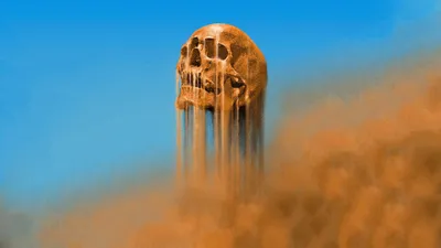 Serene Dark Wallpaper Nature Wallpaper 4K 2560x1440 Hd, Pc, Desktop, Wallpaper, Featuring, A, Dark, Melting, Skull, Emerging, Sandy, Dust-filled, Pink, Yellow, Gray, Ultrawide, QHD