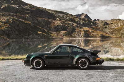 Black Turbo Side Profile Nature Wallpaper 4K 3543x2362 Black, Porsche, 911, Turbo, Side, Profile, Parked, On, Lakeside, Road, Rugged, Mountains, White, Gray, Landscape, QHD