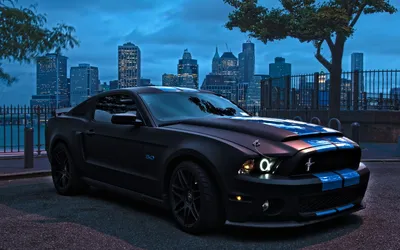 Sleek Black Mustang World Wallpaper 4K 1920x1200 Hd, Desktop, Wallpaper, Of, A, Sleek, Black, Ford, Mustang, Parked, Cityscape, Dusk, Green, Yellow, Pink, Ultrawide, Full HD