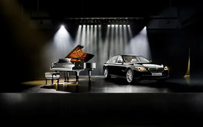 Sleek Black Series Car Steinway Cars Wallpaper 4K 1920x1200 A, Sleek, Black, Bmw, 7, Series, Car, And, Steinway, Grand, Piano, Showcased, Gray, Ultrawide, Full HD