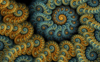 Abstract Fractal Intertwined Golden Teal Abstract Wallpaper 4K 1920x1200 Abstract, Fractal, Of, Intertwined, Golden, And, Teal, Spiral, Shells, Forming, Repeating, Paisley-like, Brown, Ultrawide, Full HD
