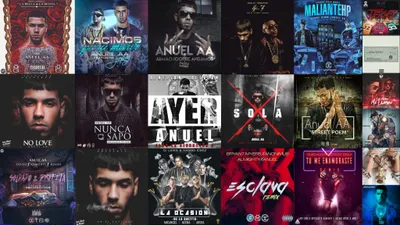 Epic Collage Wallpaper Abstract Wallpaper 4K 2048x1152 Hd, Pc, Desktop, Wallpaper:, Collage, Featuring, Various, Music, Album, Covers, Promotional, Anuel, Gray, Ultrawide, Full HD