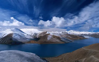 Golden Serene Wallpaper Nature Wallpaper 4K 1680x1050 A, Serene, Landscape, Of, Snow-capped, Mountain, Range, Surrounding, Tranquil, Lake, Norway, Under, Brown, Gray, Ultrawide
