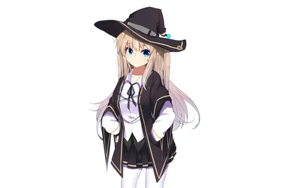 Anime Character Long Fantasy Wallpaper 4K 3000x2000 Anime, Character, With, Long, Blonde, Hair, Blue, Eyes, Wearing, Large, Black, Wizard, White, Landscape, QHD