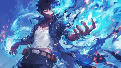 Dabi Hero Academia Blue Abstract Wallpaper 4K 2912x1632 Hd, Wallpaper, Featuring, Dabi, From, My, Hero, Academia, Blue, Flames, Desktop, Gray, Pink, Brown, Ultrawide, QHD