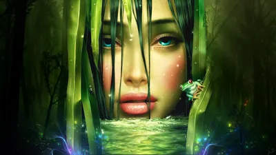 Captivating Fantasy Woman Face Fantasy Wallpaper 4K 1920x1080 A, Captivating, Fantasy, Image, Of, Woman's, Face, Woman, 039, Framed, Lush, Greenery, White, Purple, Ultrawide, Full HD