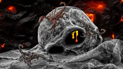 Dark Depicting Large Black/Dark Wallpaper 4K 1920x1079 Hd, Dark, Desktop, Wallpaper, Depicting, A, Large, Skull, Glowing, Orange, Eyes, Set, Gray, Ultrawide, Full HD