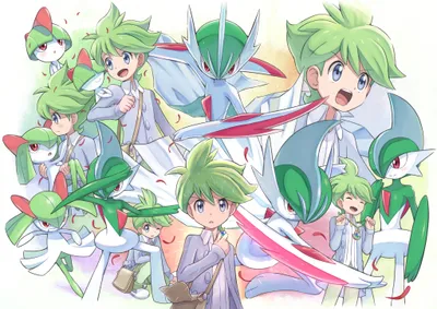 Golden Mega Wallpaper Games Wallpaper 4K 4093x2894 Mega, Gallade, Pokemon, Ralts, Pokémon, Kirlia, Pok, Mon, Green, Hair, Wally, White, Landscape, 4k