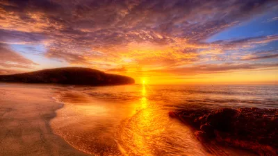Sunset Ocean Vibrant Orange Purple Nature Wallpaper 4K 1920x1080 A, Stunning, Sunset, Over, The, Ocean, With, Vibrant, Orange, Purple, Hues, Reflecting, Ultrawide, Full HD