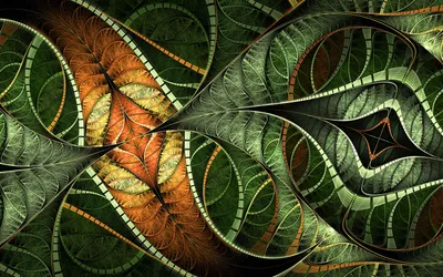 Dark Abstract Wallpaper Abstract Wallpaper 4K 1920x1200 Hd, Abstract, Fractal, Design, Featuring, Intricate, Leaf-like, Patterns, Green, Orange, Tones, Creating, Brown, Ultrawide, Full HD