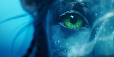 Close Vibrant Green Abstract Wallpaper 4K 2160x1080 Close-up, Of, A, Vibrant, Green, Eye, 039, Character, Movie, Avatar, Way, Water, Black, Ultrawide, Full HD