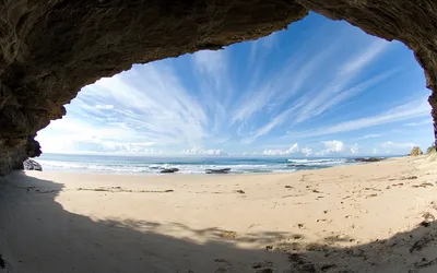 Bright Breathtaking Wallpaper Nature Wallpaper 4K 1920x1200 A, Breathtaking, View, Of, The, Beach, Framed, By, Rocky, Cave, Showcasing, Vast, White, Ultrawide, Full HD