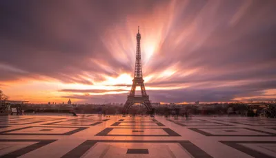 Eiffel Tower France Nature Wallpaper 4K 2000x1149 Hd, Pc, Desktop, Wallpaper, Of, The, Eiffel, Tower, France, Man-made, Landmark, Framed, White, Brown, Gray, Ultrawide, Full HD