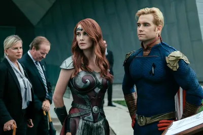 Homelander Queen Maeve Abstract Wallpaper 4K 2700x1800 Homelander, And, Queen, Maeve, From, The, Tv, Show, Boys, 2019, Costume, Standing, Gray, Landscape, QHD