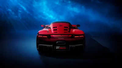 Sleek F80 Vibrant Cars Wallpaper 4K 6000x3375 A, Sleek, Ferrari, F80, In, Vibrant, Red, Showcasing, Distinctive, Rear, Design, Against, Brown, Ultrawide, 4k