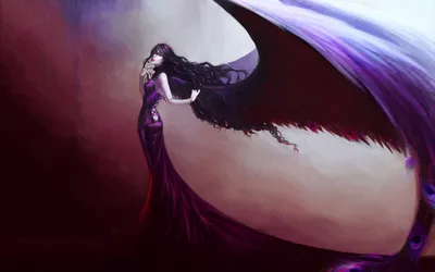 Moody Dark Wallpaper Black/Dark Wallpaper 4K 1920x1200 Hd, Pc, Desktop, Wallpaper, A, Dark, Angel, In, Flowing, Purple, Gown, Expansive, Gray, Ultrawide, Full HD