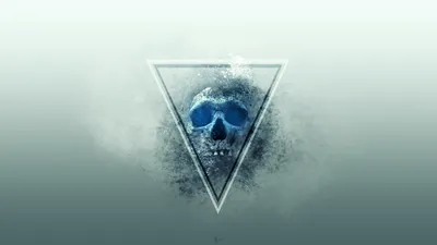 Dark Blue Lit Black/Dark Wallpaper 4K 1920x1080 Dark, Hd, Pc, Desktop, Wallpaper, And, Background, Showing, Blue-lit, Skull, Inside, Inverted, White, Ultrawide, Full HD