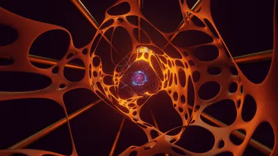 Abstract Tunnel Glowing Orange Abstract Wallpaper 4K 3840x2160 3d, Abstract, Tunnel, With, Glowing, Orange, Web-like, Structures, Converging, Into, Vibrant, Core, Black, Ultrawide, 4k