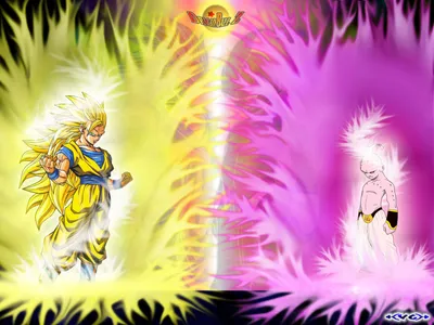 Dark Dynamic Wallpaper Fantasy Wallpaper 4K 1920x1440 A, Dynamic, Hd, Wallpaper, Showcasing, Goku, In, Super, Saiyan, Form, Facing, Majin, Yellow, Pink, Landscape, Full HD