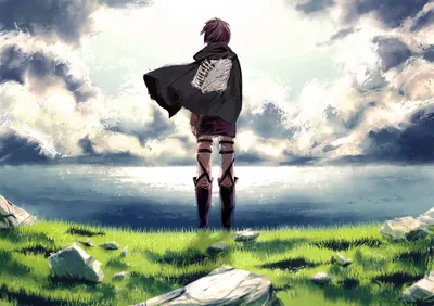 Vivid Eren Wallpaper Nature Wallpaper 4K 3445x2425 Hd, Wallpaper, Featuring, Eren, Yeager, From, Attack, On, Titan, Standing, Grassy, Field, White, Landscape, QHD