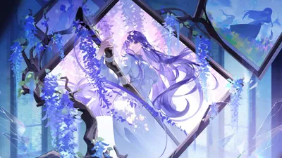 Purple Hair Anime Girl Wallpaper 4K, Abstract category