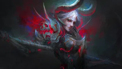 White Haired Woman Warrior Fantasy Wallpaper 4K 1920x1097 Hd, Desktop, Wallpaper, Of, A, White-haired, Woman, Warrior, Red, Eyes, Donning, Dark, Gray, Brown, Ultrawide, Full HD