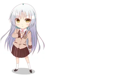 Chibi Kanade Tachibana Abstract Wallpaper 4K 1920x1200 Chibi-style, Kanade, Tachibana, From, Angel, Beats, In, School, Uniform, Long, Silver, White, Ultrawide, Full HD