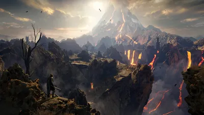 Middle Earth Shadow War Volcanic Black/Dark Wallpaper 4K 1920x1080 Hd, Desktop, Wallpaper, From, Middle-earth, Shadow, Of, War, Featuring, Volcanic, Landscape, Gray, Ultrawide, Full HD