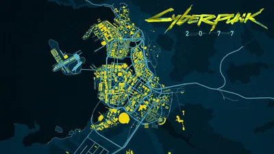 Neon Blue Yellow Map Games Wallpaper 4K 3840x2160 Neon, Blue-and-yellow, Map, Of, Night, City, From, Cyberpunk, 2077, Logo, Ultra, Desktop, Black, Ultrawide, 4k