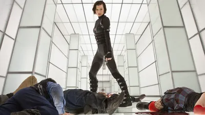 Vivid Resident Wallpaper Abstract Wallpaper 4K 3550x1997 A, Scene, From, Resident, Evil, Retribution, Featuring, Confident, Warrior, Standing, Futuristic, White, Ultrawide, QHD