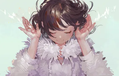 Anime Girl Smiling Closed Abstract Wallpaper 4K 2500x1600 Hd, Desktop, Wallpaper, Of, An, Anime, Girl, Smiling, Closed, Eyes, Hands, Raised, White, Ultrawide, Full HD