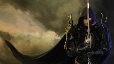 Dreamy Fantasy Wallpaper Fantasy Wallpaper 4K 1920x1080 A, Fantasy, Warrior, Stands, Confidently, Clad, In, Dark, Armor, Wielding, Sword, Against, Gray, Brown, Ultrawide, Full HD