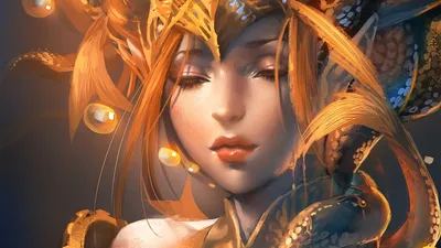 Bright Fantasy Wallpaper Fantasy Wallpaper 4K 1920x1080 Hd, Desktop, Wallpaper, Featuring, A, Fantasy-themed, Portrait, Of, Woman, Ornate, Golden, Armor, Orange, Gray, Ultrawide, Full HD
