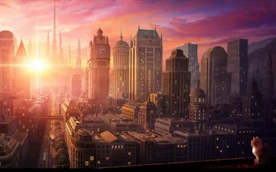 City Sunset Sun Casting Nature Wallpaper 4K 1920x1200 Hd, Desktop, Wallpaper, Of, A, City, At, Sunset, Sun, Casting, Warm, Glow, Orange, Pink, Brown, Ultrawide, Full HD