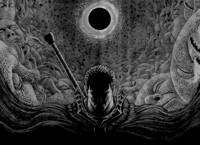 Serene Guts Wallpaper Black/Dark Wallpaper 4K 2208x1600 Hd, Desktop, Wallpaper, Featuring, Guts, From, The, Anime, Berserk, Portrayed, Dark, Tones, Gray, Landscape, Full HD