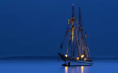 Golden Ship Wallpaper Black/Dark Wallpaper 4K 1920x1200 Hd, Desktop, Wallpaper, Featuring, A, Ship, Illuminated, Against, Deep, Blue, Night, Sky, Brown, Red, Ultrawide, Full HD