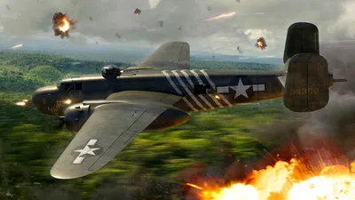 Vibrant Warplane Wallpaper Abstract Wallpaper 4K 3199x1799 Warplane, Aircraft, Bomber, Military, North, American, B-25, Mitchell, Desktop, Gray, Ultrawide, QHD