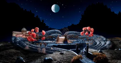 Movie Coraline Moonlit Surreal Black/Dark Wallpaper 4K 2994x1574 Hd, Pc, Desktop, Wallpaper, From, The, Movie, Coraline, Featuring, Moonlit, Surreal, Garden, Brown, Gray, Ultrawide, QHD