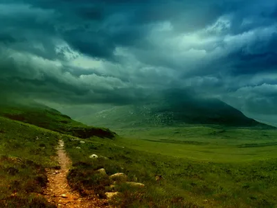 Serene Serene Wallpaper Nature Wallpaper 4K 1600x1200 Hd, Desktop, Wallpaper:, Of, A, Serene, Nature, Landscape, Featuring, Path, Winding, Through, Gray